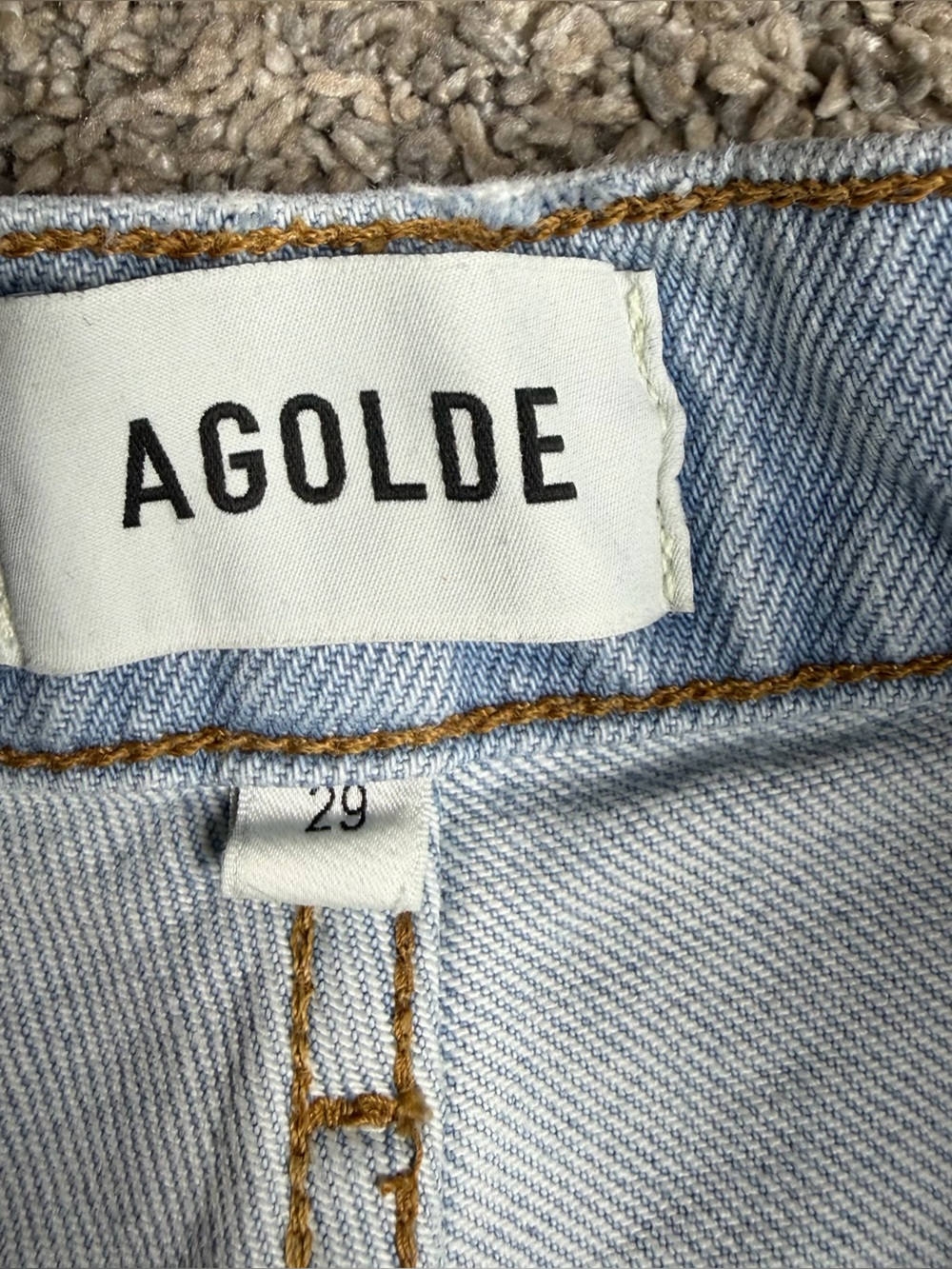 AGOLDE Ren Wide Leg Jean 29 8 light wash high rise raw hem designer stretch raw - Picture 10 of 13